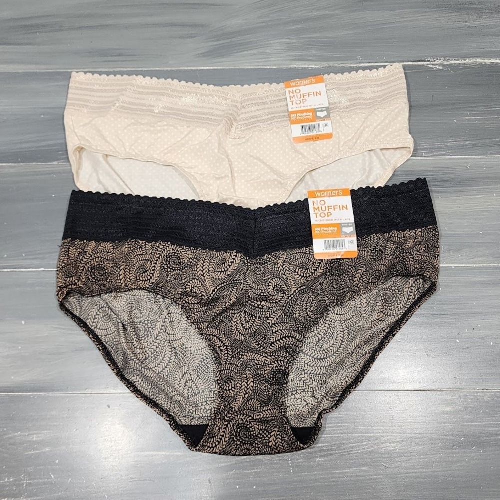 Warners Hipster Panties Underwear No Muffin‎ Top2 Pair Size 3X/10
